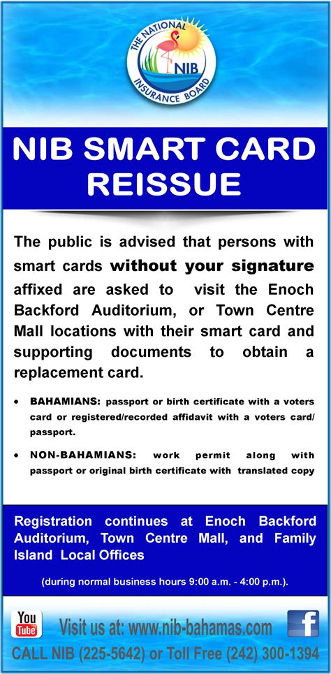 nib smart card locations|national insurance board nib.